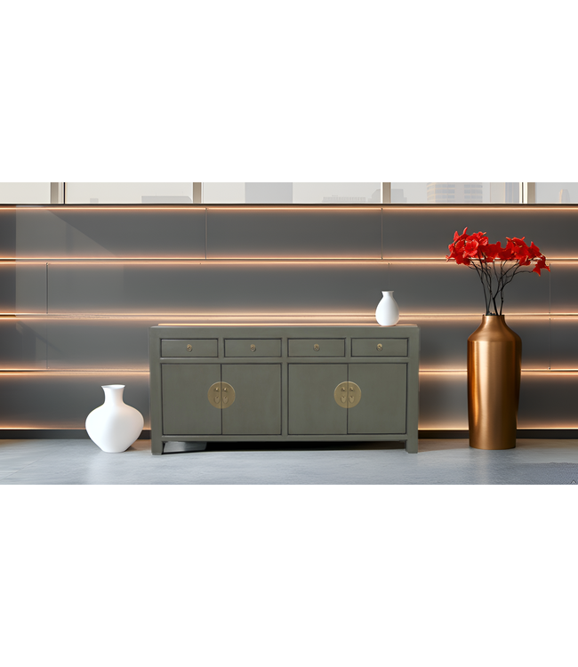 Buffet Chinois Gris Olive L180xP40xH85cm