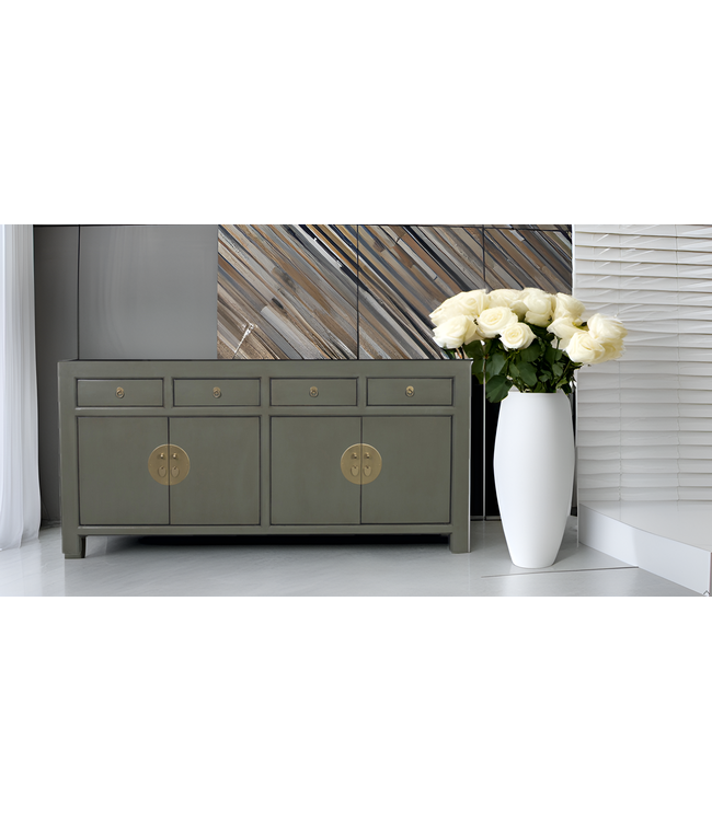 Buffet Chinois Gris Olive L180xP40xH85cm