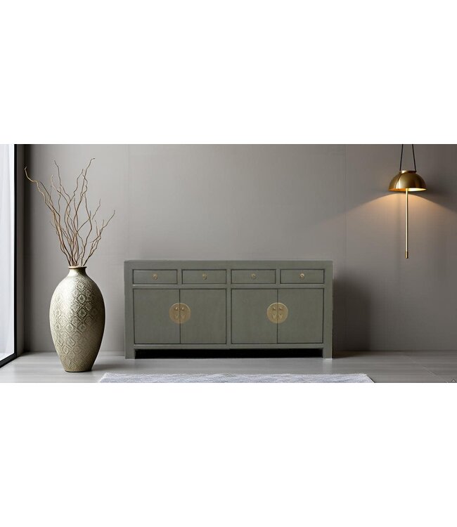 Credenza Cinese Grigio Oliva L180xP40xA85cm