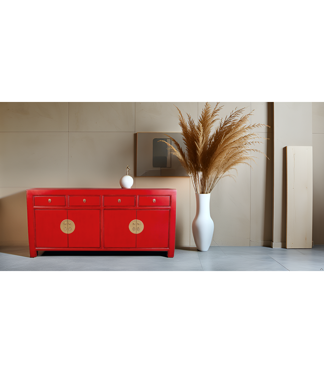 Credenza Cinese Lucky Rosso - Orientique Collezione L180xP40xA85cm