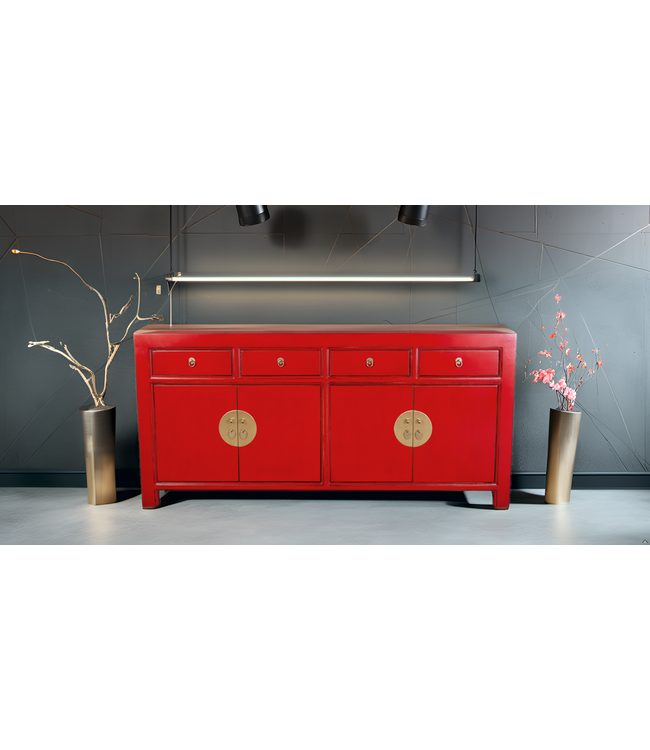 Credenza Cinese Lucky Rosso - Orientique Collezione L180xP40xA85cm