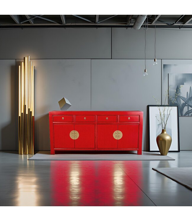 Credenza Cinese Lucky Rosso - Orientique Collezione L180xP40xA85cm