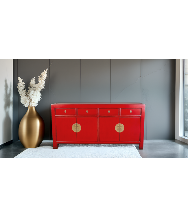 Chinesisches Sideboard Lucky Rot - Orientique Kollektion B180xT40xH85cm