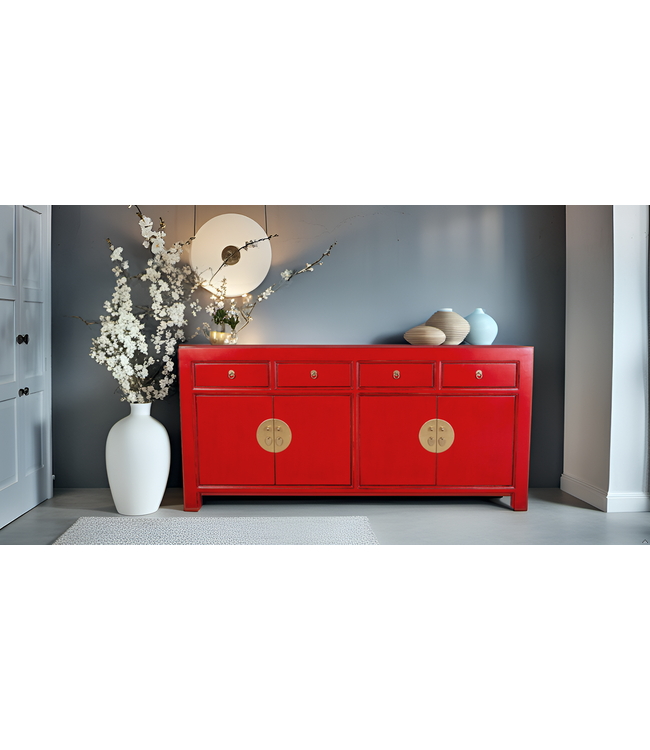 Credenza Cinese Lucky Rosso - Orientique Collezione L180xP40xA85cm