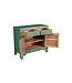 Chinese Kast Dusty Turquoise Vlinders Handbeschilderd - Orientique Collectie B90xD40xH80cm