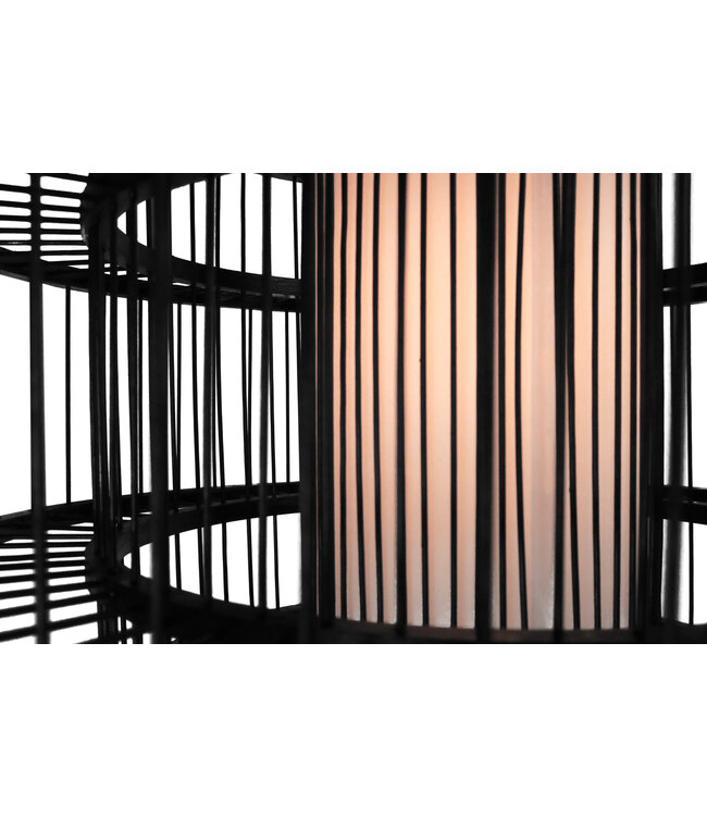 Suspension en Bambou Noir Fait Main - Louis D60xH60cm