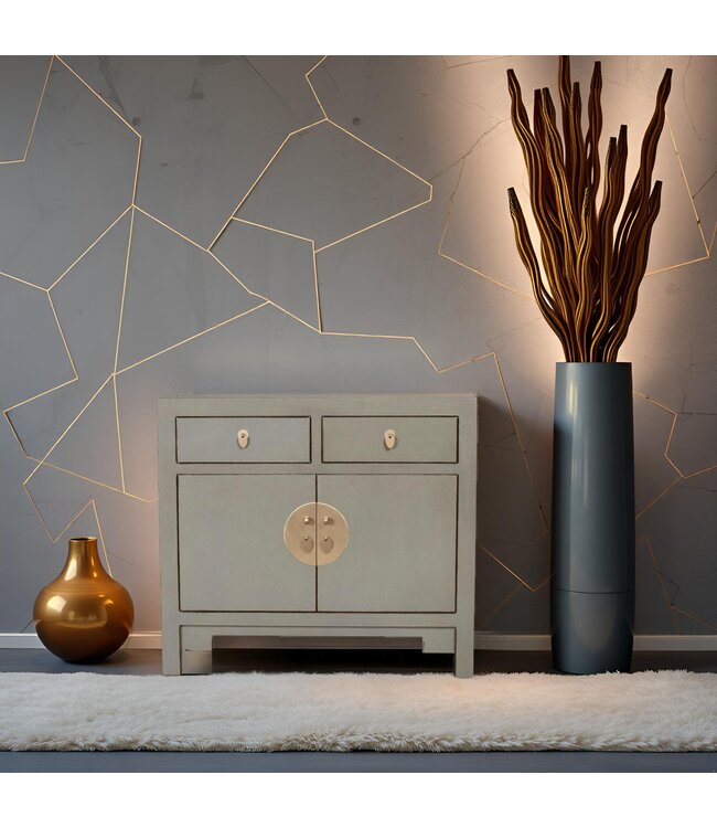 Chinese Cabinet Olive Grey - Orientique Collection W90xD40xH80cm