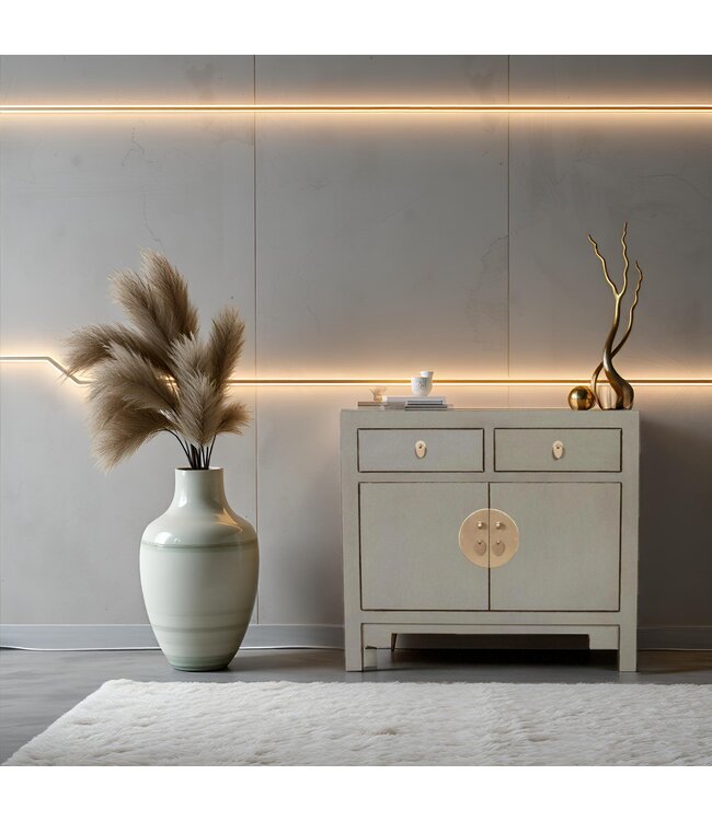 Armadio Cinese Grigio Oliva - Orientique Collezione L90xP40xA80cm