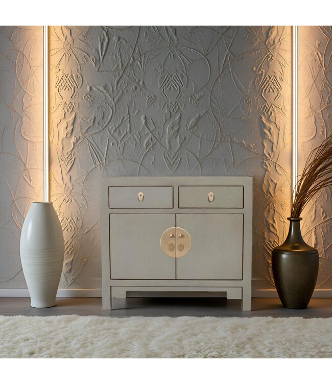 Chinese Cabinet Olive Grey - Orientique Collection W90xD40xH80cm