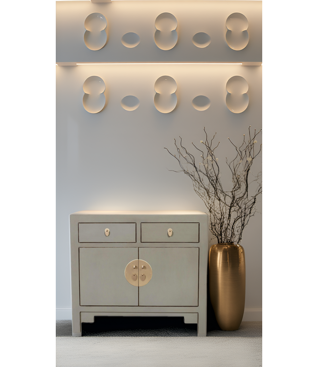 Chinese Cabinet Olive Grey - Orientique Collection W90xD40xH80cm