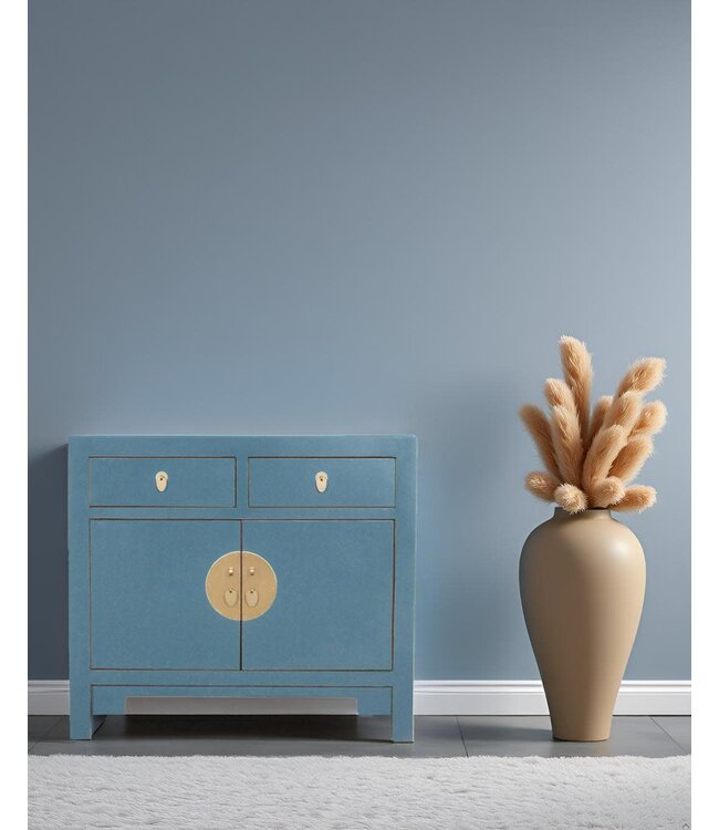 Armoire Chinoise Arctic Bleue Gris - Orientique Collection L90xP40xH80cm