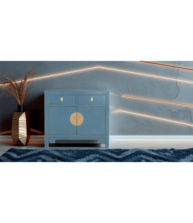 Chinesischer Schrank Arctic Blau Grau - Orientique Kollektion B90xT40xH80cm