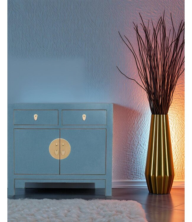 Armoire Chinoise Arctic Bleue Gris - Orientique Collection L90xP40xH80cm