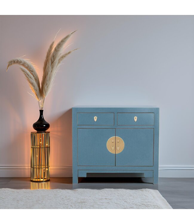 Chinese Kast Arctic Blauw Grijs - Orientique Collectie B90xD40xH80cm