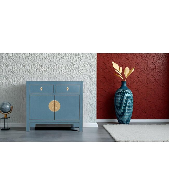 Chinese Kast Arctic Blauw Grijs - Orientique Collectie B90xD40xH80cm