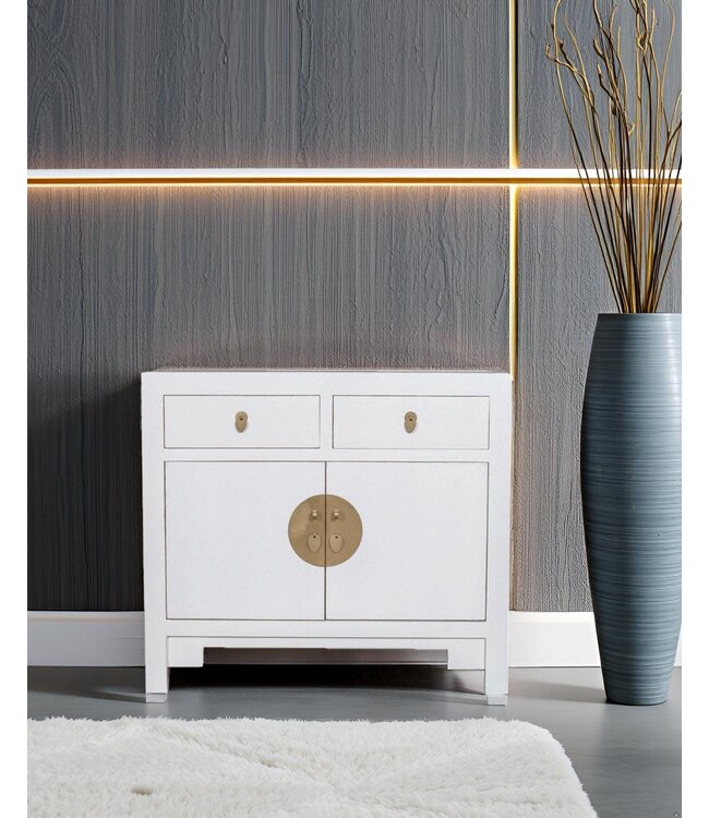Chinesischer Schrank Schneeweiß - Orientique Kollektion B90xT40xH80cm