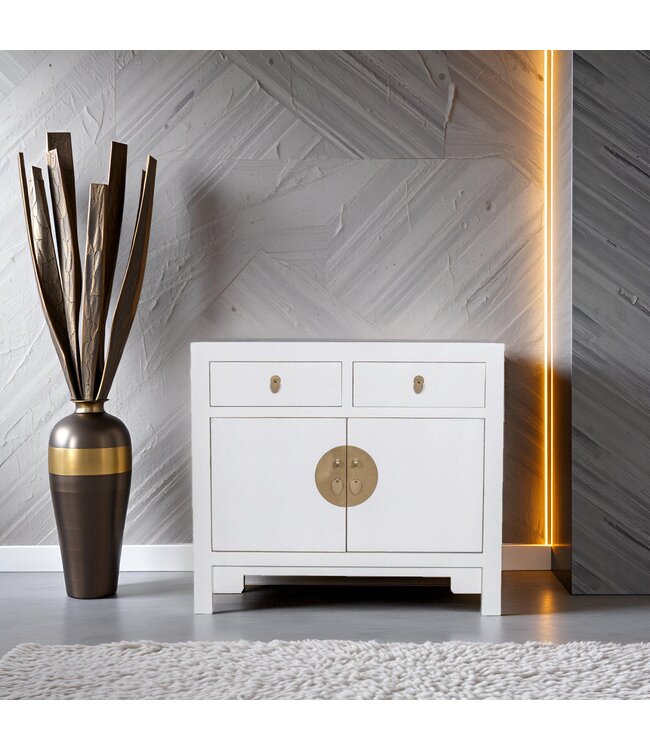 Chinese Kast Sneeuw Wit - Orientique Collectie B90xD40xH80cm