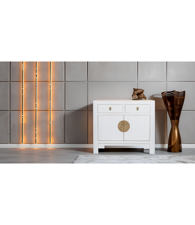 Chinesischer Schrank Schneeweiß - Orientique Kollektion B90xT40xH80cm