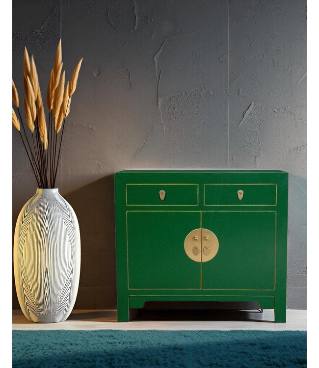Chinese Cabinet Jade Green - Orientique Collection W90xD40xH80cm