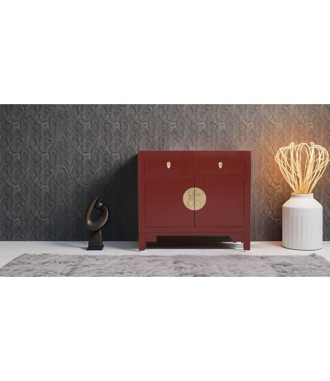 Armoire Chinoise Rouge Écarlate - Orientique Collection L90xP40xH80cm