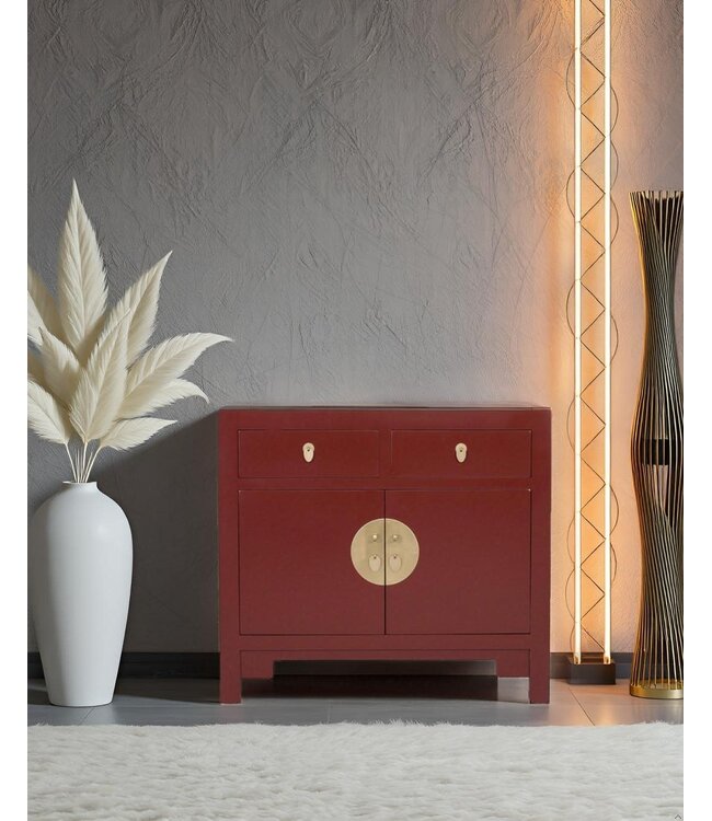 Armario Chino Rojo Escarlata - Orientique Colección A90xP40xA80cm