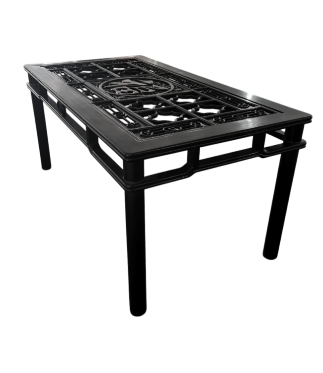 Table à Manger Chinoise Sculptée à la Main L160xP85xH80cm