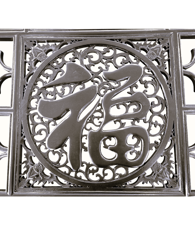 Chinese Dining Table Hand Carved with Glass Top W160xD85xH80cm