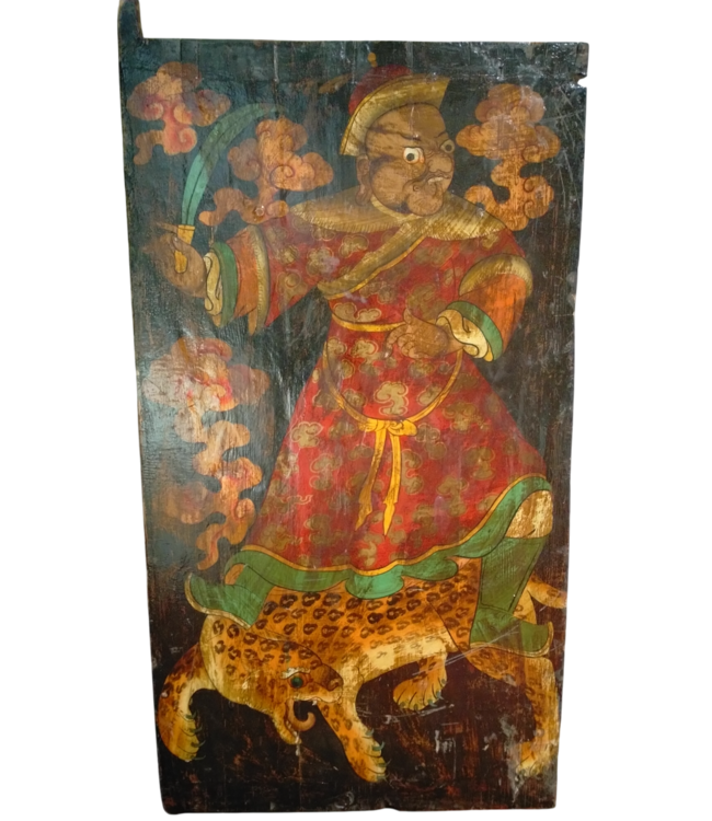 Antique Chinese Panel from Tibet Handpainted W74xH140cm
