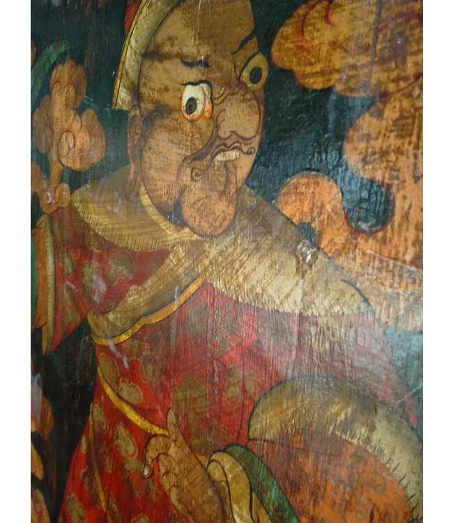 Antique Chinese Panel from Tibet Handpainted W74xH140cm