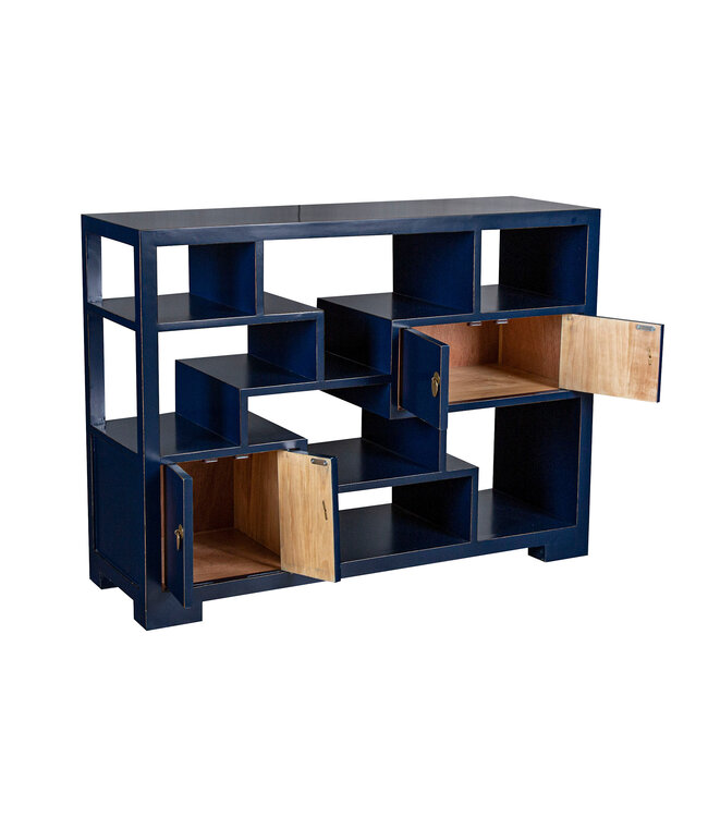 Libreria Cinese Mobile Espositore Blu Notte - Orientique Collezione L108xP35xA80cm