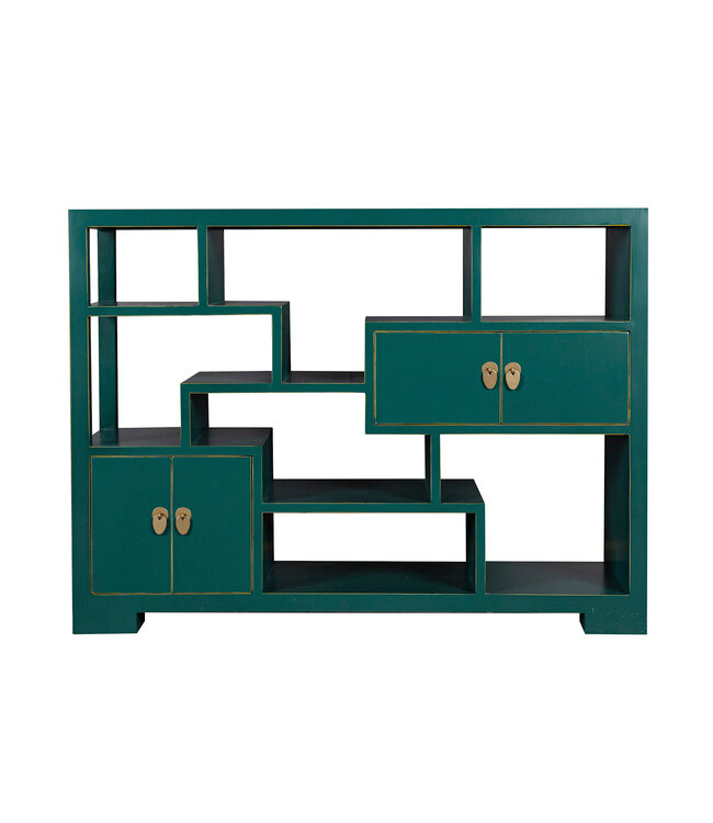 Chinesisches Bücherregal Offenes Regal Blaugrün - Orientique Kollektion B108xT35xH80cm