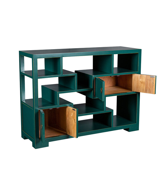 Libreria Cinese Mobile Espositore Verde Acqua - Orientique Collezione L108xP35xA80cm