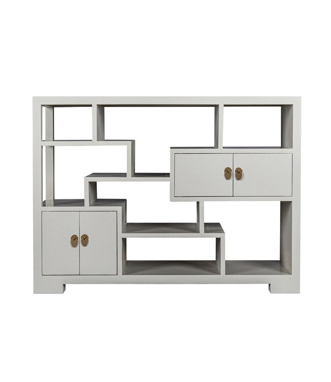 Chinesisches Bücherregal Offenes Regal Moonshine Greige - Orientique Kollektion B108xT35xH80cm