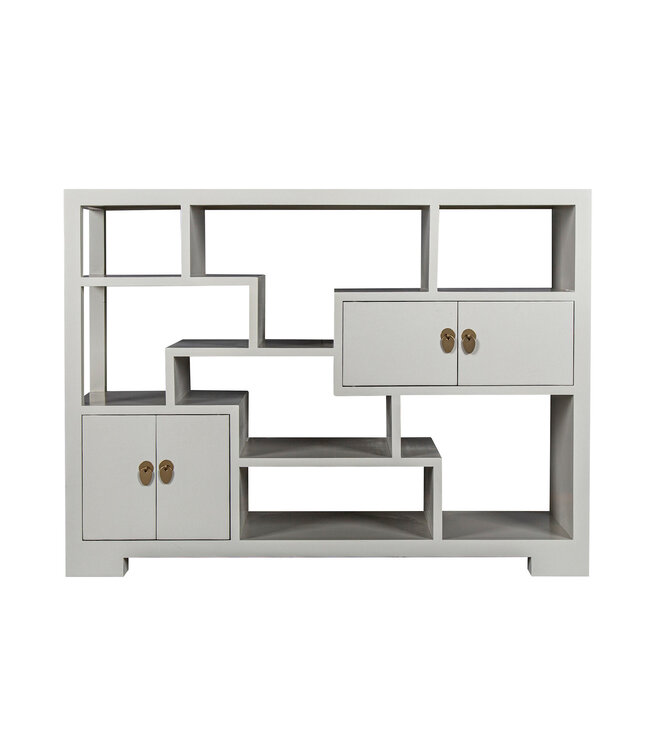 Librería China Mueble Expositor Moonshine Gris - Orientique Colección An108xP35xAl80cm