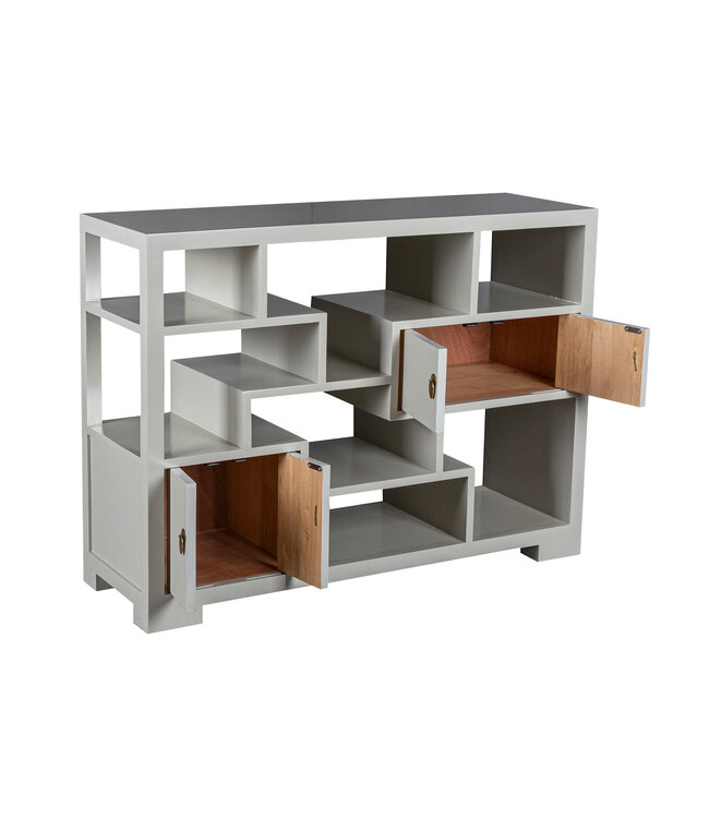 Bibliothèque Chinoise Étagère Ouverte Moonshine Grège - Orientique Collection L108xP35xH80cm