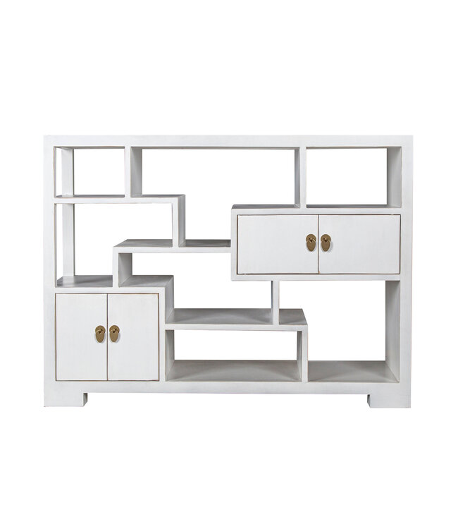 Libreria Cinese Mobile Espositore Bianco Neve - Orientique Collezione L108xP35xA80cm