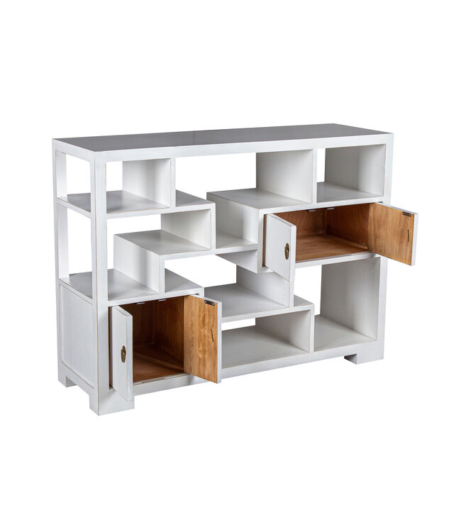 Libreria Cinese Mobile Espositore Bianco Neve - Orientique Collezione L108xP35xA80cm