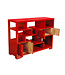 Chinese Boekenkast Open Kast Lucky Rood - Orientique Collectie B108xD35xH80cm