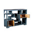 Chinesisches Bücherregal Offenes Regal Arctic Blau Grau - Orientique Kollektion B108xT35xH80cm
