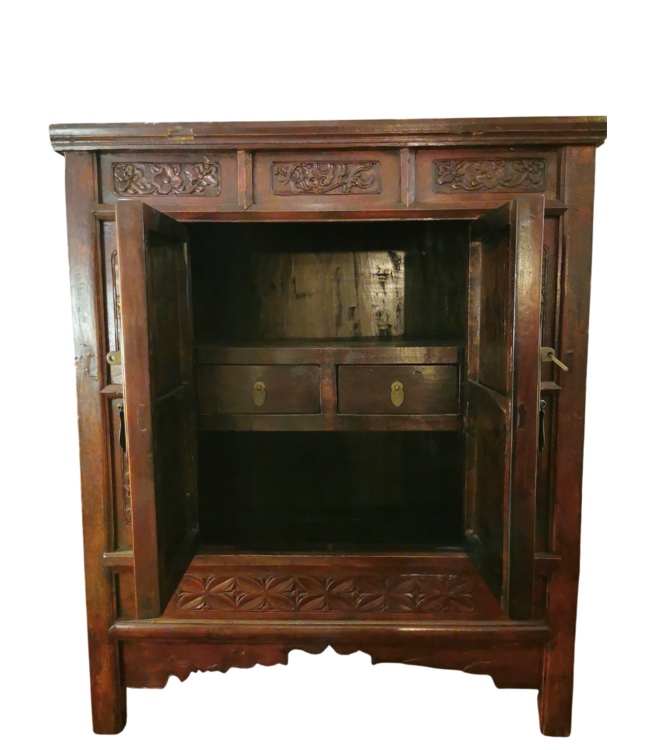 Antiker Chinesischer Schrank Handgeschnitzt W98xD69xH117cm