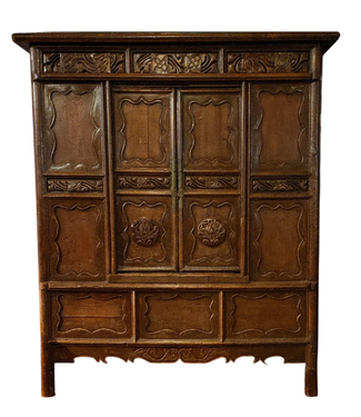 Fine Asianliving Armoire Chinoise Antique Sculpté à la Main L150xP60xH176cm