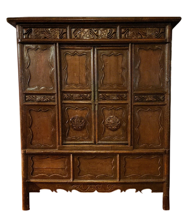 Antique Chinese Cabinet Hand-carved W150xD60xH176cm