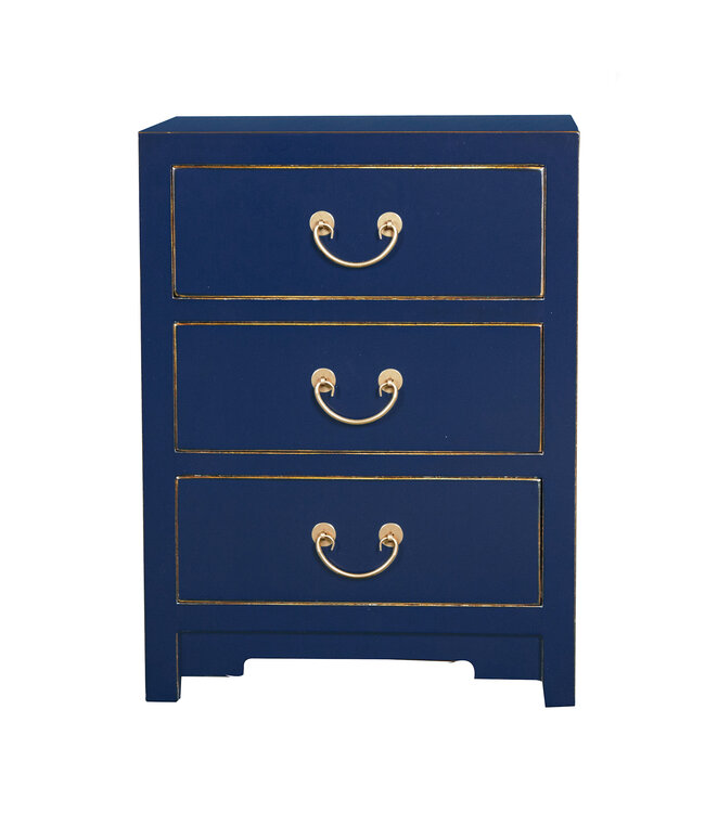 Chinees Nachtkastje Midnight Blauw - Orientique Collectie B45xD30xH60cm