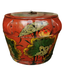 Antique Chinese Wooden Handpainted Rice Container with Lid Red D30xH25cm