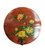 Antique Chinese Wooden Handpainted Rice Container with Lid Red D35xH20cm
