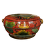 Antique Chinese Wooden Handpainted Rice Container with Lid Red D40xH20cm