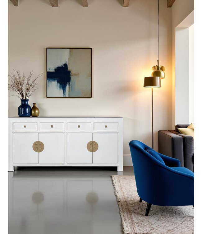 Chinese Dressoir Sneeuw Wit - Orientique Collectie B180xD40xH85cm