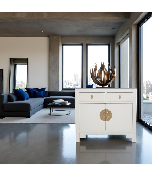 Armoire Chinoise Moonshine Grège - Orientique Collection L90xP40xH80cm