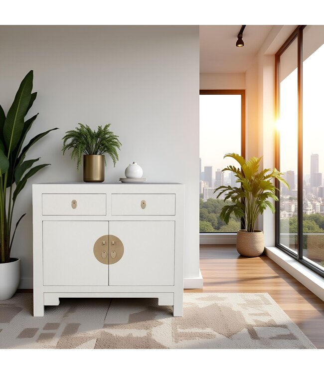 Armoire Chinoise Moonshine Grège - Orientique Collection L90xP40xH80cm