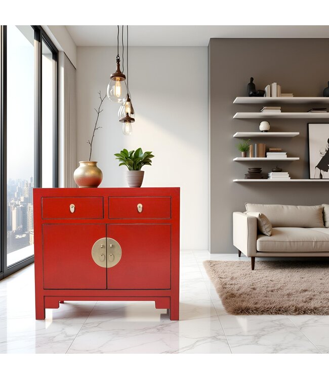 Chinesischer Schrank Lucky Red - Orientique Kollektion B90xT40xH80cm